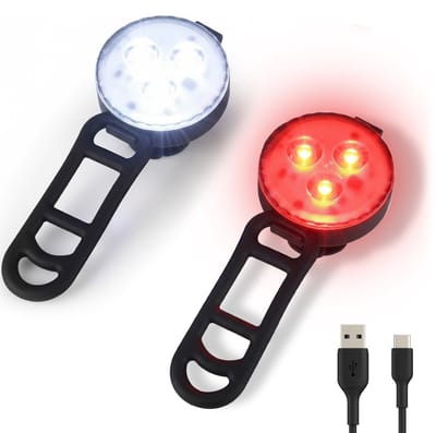 O.Leo - Fietsverlichting USB oplaadbaar - Spatwaterdicht - 4 lichtstanden - Voorlicht fiets & Achterlicht