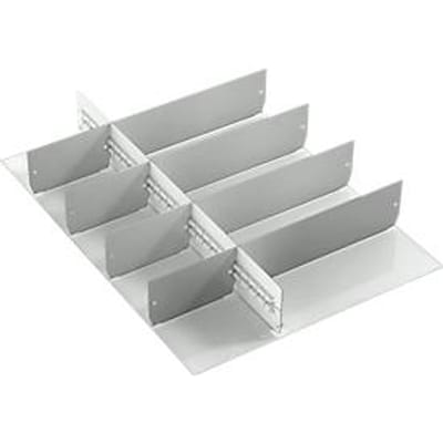 Treston TWIN 3 ESD-ladeverdeler, geschikt voor de 100 mm hoge laden van de TWIN-gereedschapswagens, 1 x lengteverdeler/8 x dwarsverdelers, staal