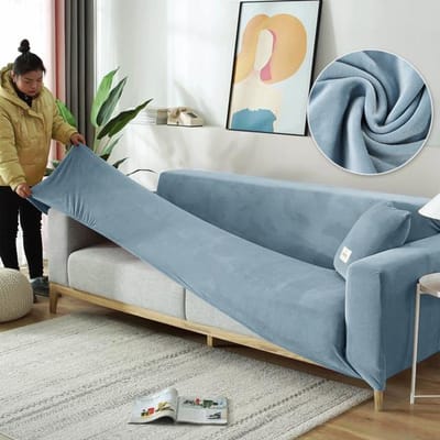 Bankhoes Stretch Fluwelen Antislip Bankhoezen Voor Woonkamer L Vorm Sectionele Bankhoes Fauteuilhoezen 2 seater145-185cm