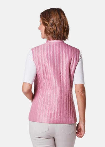 Licht, doorgestikt vest met opstaande kraag - oudrosé - Gr. 38 van Goldner Fashion