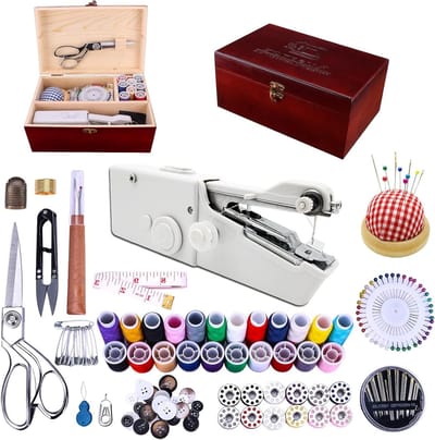 Handnaaimachine - Draagbare naaier - Snelle reparaties - Complete naaidoos - 153 Delig - Wit