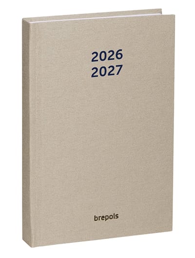 Brepols agenda 2026-2027 - NATURE - Schoolagenda - 1 dag per pagina - Gekartonneerde omslag - Dagoverzicht - Beige - 11.5 x 16.9 cm