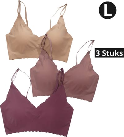 Bovista BH Zonder Beugel - Zonder Bandjes - Push-up Bh's - Comfort Bh - Gemengd - L