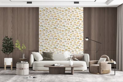 Behang - Fotobehang Regenboog - Pastel - Kinderen - Breedte 165 cm x hoogte 220 cm