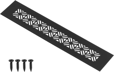 Ventilatierooster Rechthoekig - Afdekking Lamellen - Kast Ventilatie - Aluminiumlegering - 250 x 50 mm - Mat Zwart