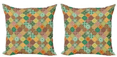 ABAKUHAUS kussenhoes – Set 2x40x40 cm – Dubbelzijdig bedrukt – Microvezel