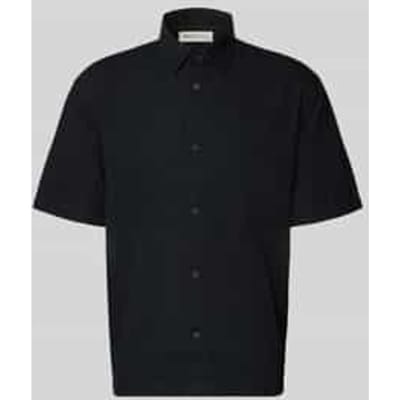 Tom Tailor Denim - Losvallend katoenen overhemd met korte mouwen - Maat S - Black