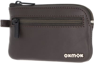 oxmox Leren sleutelgeval Leather Keyholder Pure 2.0 Metal Square Brown donkerbruin