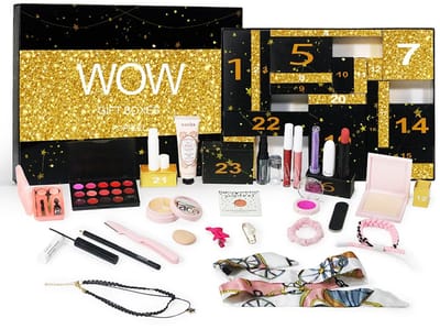 Dailygoods - Makeup Adventskalender 2025, Kerstmis 24 dagen aftelkalender Make-up cadeauset, Kerstmis individuele geschenkdoos Kalender voor vrouwen Complete set (B)