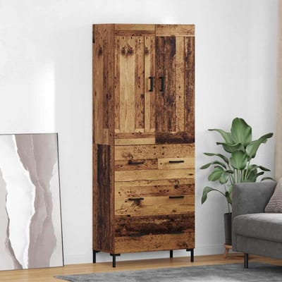 vidaXL - Highboard - 2 - st - Oud - Hout - 69,5 - x - 34 - x - 180 - cm - Bewerkt - hout