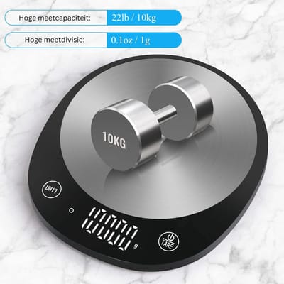 CRLYN® Weegschaal Keuken - Dierenweegschaal - Pakketweegschaal - Digitaal - Zwart