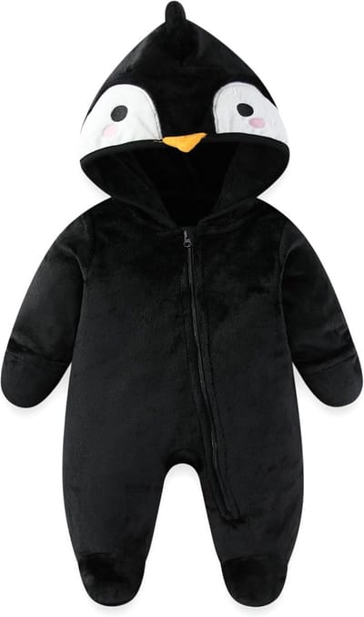 Warme Fleece Sneeuwpak met Capuchon voor Pasgeboren Baby Jongen of Meisje - Unisex Winterpak