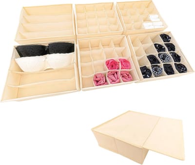 Opbergvakken voor Pax-Kast - Set van 6 Organizers voor Kleding en Accessoires - Beige