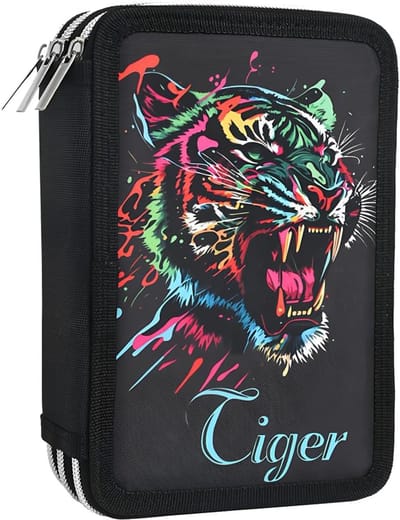 Groot Etui - Pennenhouder Opberger - Kleurpotloden Organiseren - 52 Vakjes Grote Capaciteit - 21 x 14 x 6.5 cm