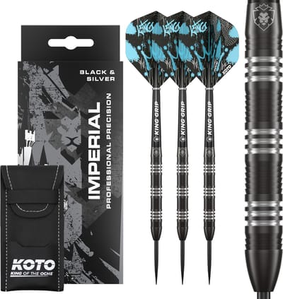 KOTO - Imperial - 21 G - Zwart & Zilver - Dartpijlen - 80% Tungsten