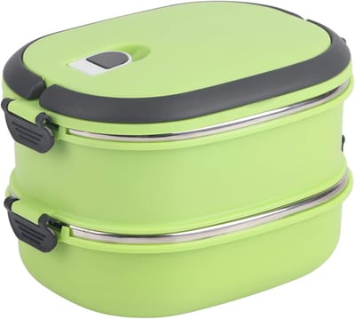 Thermos Lunchbox - Broodtrommel Stapelbaar - Warme Maaltijden Meenemen - Roestvrij Staal Binnenkant - 1800 ml - Groen