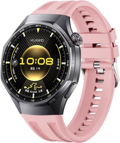 Stravo Naadloos Aansluitende Siliconen Bandje voor Huawei Watch GT 6 Pro – Speciaal Ontworpen voor de GT 6 Pro – Geometrisch Design Siliconen Horlogeband – Roze
