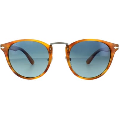 PERSOL Zonnebril 3108 960/S3 Gestreepte Bruine Blauwe Gepolariseerde 49 Mm