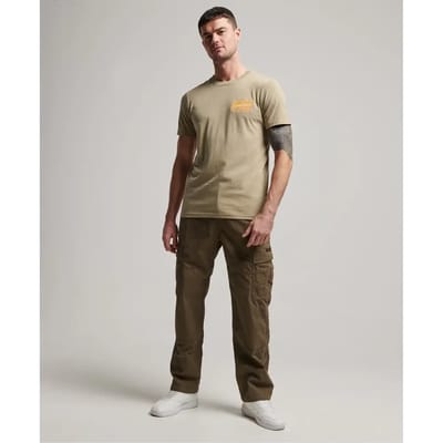 Superdry Vintage Vl Neon Tee Heren T-shirt - Zand/Bruin - Maat S