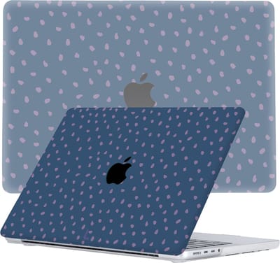 Lunso Geschikt voor MacBook Pro 14 inch (2021-2026) cover hoes - case - Purple Pips-