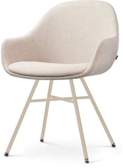 Nolon Noa-Mae Eetkamerstoel Beige - Beige Onderstel - Scandinavisch - Stoffen - Armleuning - Comfortabel