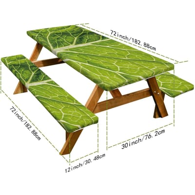 Picknicktafel en Stoelhoes Tuin Buiten Picknicktafel en Stoel Beschermhoes Driesets Picknicktafel Bank Elastische Stofhoes 76.2CM+182CM