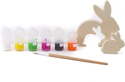 Paashaasje 2 in 1 verfset pasen decoratie knutselpakketje creatief versieren voorjaar