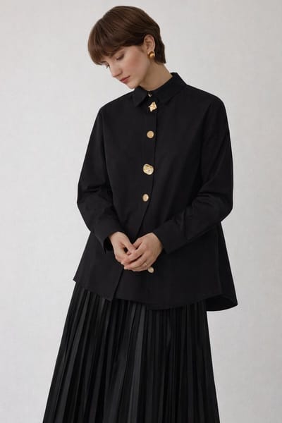 Touché Privé - Blouse met knoopdetails - Zwart - Dames
