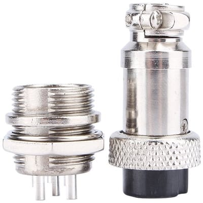 Allecto - GX16 Aviation Socket - 3 Pin Connector - Duurzaam en Betrouwbaar - Metallic - Elektronische Verbinding - Geschikt voor Cables - 250V AC