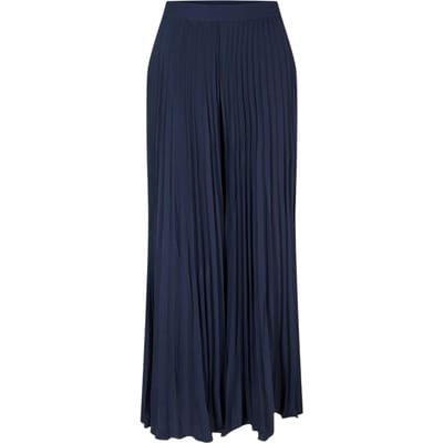 Ted Baker Satijnen geplooide broek met wijde pijpen voor dames (Donkerblauw)