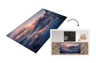 Keukenloper - Loper keuken - Winters landschap bij zonsondergang - 120x60 cm - Keukenloper vinyl