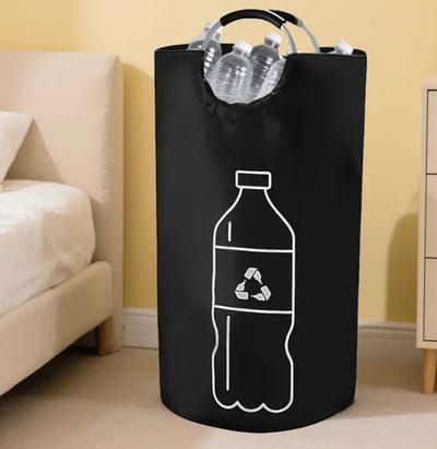 Het origineel opslag van statiegeldflessen - Selinchen® hoogwaardige flessenverzamelaar met afsluitbaar deksel met soft-grip XL zwart bottle bag