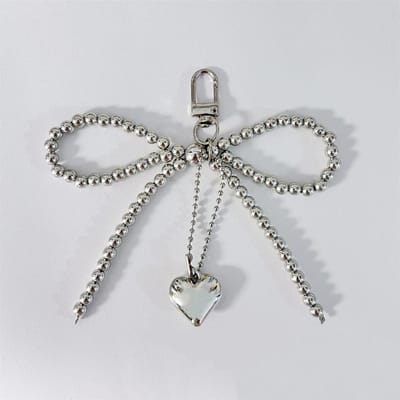 ZAKOL Delicate Kralen Sleutelhanger Witte Parel Strik Sleutelhanger Decoratie Voor Tassen Telefoons Koreaanse Mode Accessoires