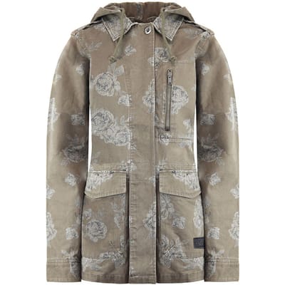 Vans Off The Wall Womens Coffey Hooded Jacket Floral Khaki X3V1LE A51B