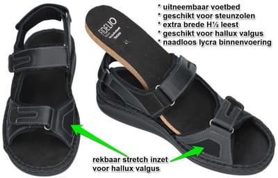 Fidelio Hallux -Heren - zwart - sandalen - maat 46