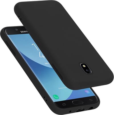 Cadorabo Hoesje geschikt voor Samsung Galaxy J5 2017 in LIQUID ZWART - Beschermhoes gemaakt van flexibel TPU silicone Case Cover