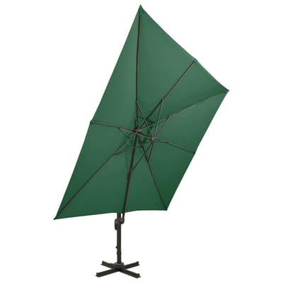 vidaXL - Zweefparasol - met - dubbel - dak - 300x300 - cm - groen