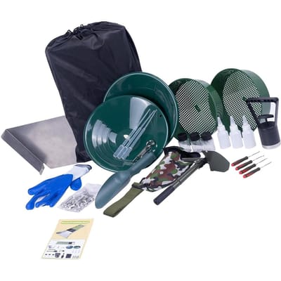 50 Inch Draagbare Sluisbak Kit Draagbaar Aluminiumlegering Goudmijnbouw Apparatuur voor Rivier Stroom Prospectie black