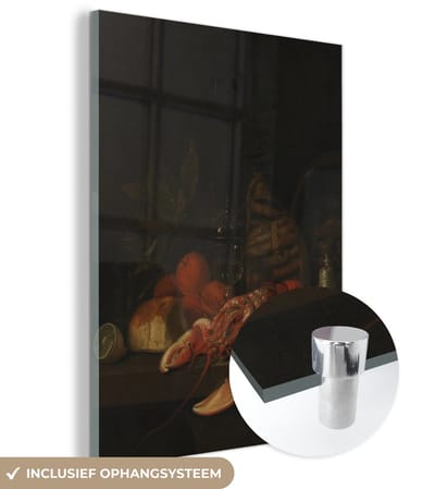 ® Glasschilderij 120x160 cm - Schilderij acrylglas - Stilleven - Schilderij van Jan Davidsz. de Heem - Foto op glas - Muurdecoratie woonkamer - Wanddecoratie slaapkamer - Schilderijen