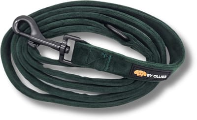 By Ollies Hondenriem velvet Dark green - Maat S (1.5 x 152cm)