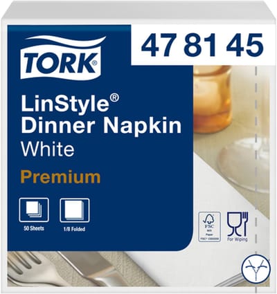Dinerservet tork linstyle premium wit 478180 | 14 stuks