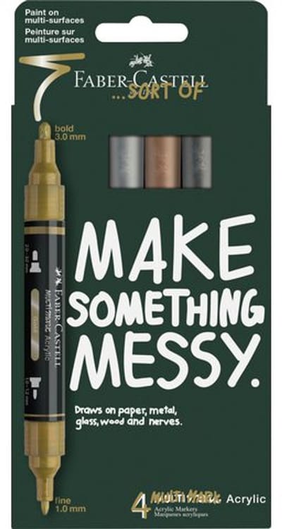 Acrylmarker Faber Castell Multimark 4 stuks Metallic kartonetui - FC-186004