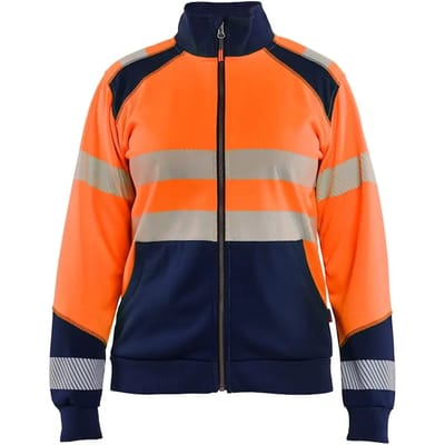 Vrouwen sweatshirt met hoge zichtbaarheid en ritssluiting Blaklader