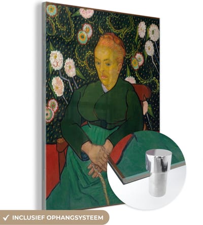 ® Glasschilderij 120x160 cm - Schilderij acrylglas - Portret van Augustine Roulin - Vincent van Gogh - Foto op glas - Muurdecoratie woonkamer - Wanddecoratie slaapkamer - Schilderijen