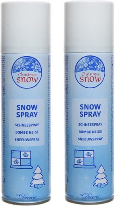 Decoris Sneeuwspray - 4x stuks - bus 150 ml - wit - milieuvriendelijk - ECO - spuitsneeuw - sneeuwversiering