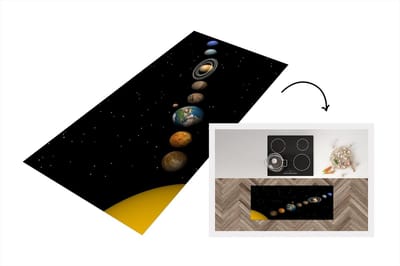 Keukenloper - Loper keuken - Conjunctie bij het zonnestelsel - 120x50 cm - Keukenloper vinyl