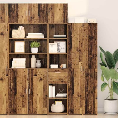 vidaXL - Highboard - Oud - Hout - 40 - x - 42,5 - x - 185 - cm - Bewerkt - hout