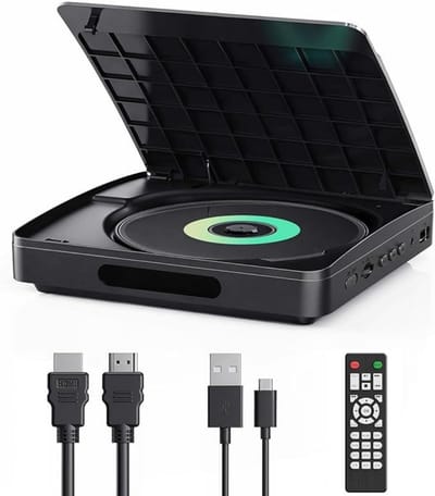 TIM® DVD Speler met HDMI - DVD Speler - Mini DVD Speler - 1080P Full HD - met Toebehoren- Zwart- 16cmx 14cm x 3cm