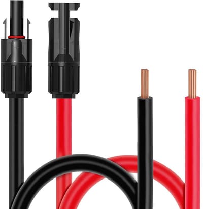 5 Meter Zwarte Zonnepaneel Kabel 4 mm2 voor Permanente Buiteninstallatie