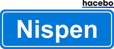 Hacebo - Plaatsnaam Sticker - 29x10 CM - Nispen sticker - Verkeersborden sticker - grappige cadeaus - Nispen